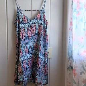 Colorful Geometric Aztec Print Slip Dress